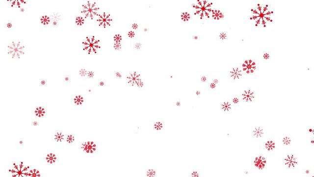 Animation of snow falling over white background