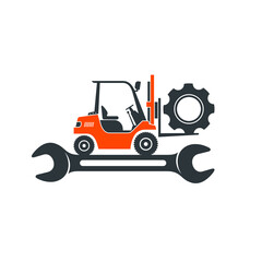 forklift repair icon, vector art.