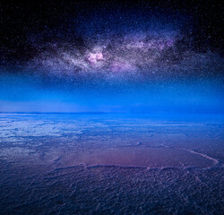 Bonneville Salt Flats night sky star background