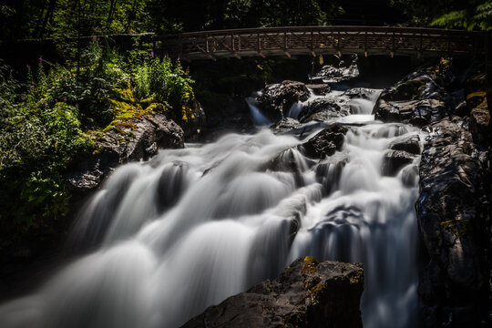 Long exposure at Deception Falls in Washington state, USA