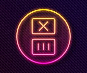 Glowing neon line Washing under 90 degrees celsius icon isolated on black background. Temperature wash. Vector
