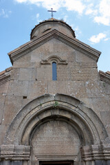 Fototapeta na wymiar Kecharis monastery, a medieval monastic complex founded in the 11th centuries, the town of Tsakhkadzor, Armenia