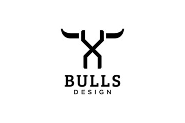 Letter X logo, Bull logo,head bull logo, monogram Logo Design Template Element