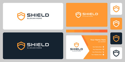 Fototapeta na wymiar Abstract shield mark and design template business card.