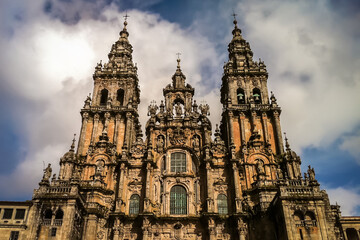 Fototapeta na wymiar Cathedral in Santiago de Compostela, UNESCO World Heritage - the Destination of the Pilgrimage Way of St James - Camino de Santiago