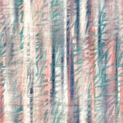 Seamless pastel batik pattern swatch for print with abstract hand drawn motifs. High quality illustration. Sophisticated streaky texture that resembles traditional asian fabric painting techniques. 