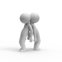 3d people back to back.