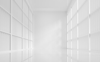 The white empty room, 3d rendering.