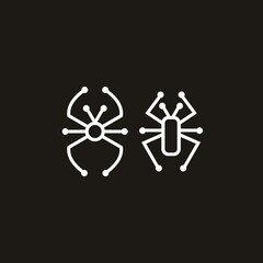 spider animal line logo design