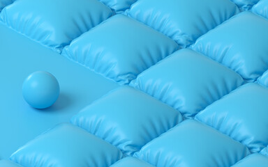 A blue cushion of air, 3d rendering.