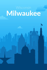 Obraz premium Milwaukee, USA famous city scape view background.