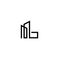 initial letter l construction monogram logo design. minimal vector graphic alphabet template. home house apartment real estate symbol icon. - obrazy, fototapety, plakaty