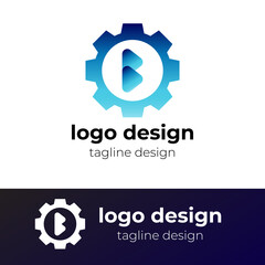 Logo letter B, logo technology