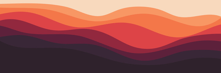 sunrise color scheme wave pattern flat design good for wallpaper, background, backdrop design, and design template