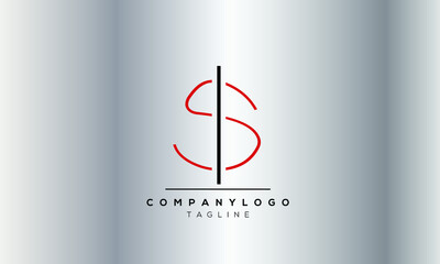 Abstract Letter Initial is si Vector Logo Design Template.