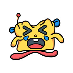 cute monster emoticon crying