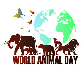 
Vector illustration of World animal day. Suitable for greeting card, banner and poster.Vector illustration.
