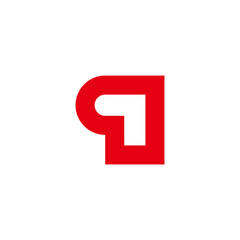 letter q red arrow simple geometric design logo vector