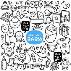 New Born Baby Doodle Illustration