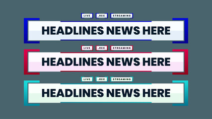 headlines news video lower third vector template