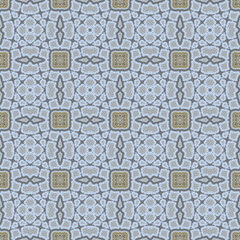 Abstract geometric mosaic seamless pattern. Kaleidoscopic background for trendy textiles. Design for fabric, wallpaper, paper, cover, weaving, packaging, tiles, ceramics.