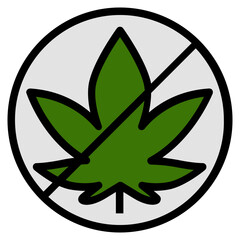 no marijuana line icon