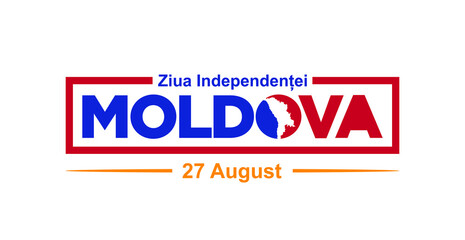 Ziua Independente (Moldovan text translate: Independence day of Moldova.  August 27, Vector Logo illustration. 