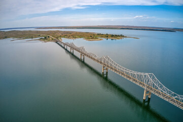 Fototapeta na wymiar Aerial View of the Missouri River in South Daktota