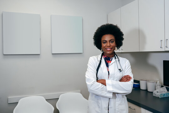 Portrait of pediatrician in her office
