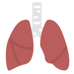lung flat icon