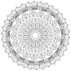 Leaf Flower Petal Coloring Mandala Art Simple Graphic Shape Vector Floral Oriental Outline Vintage Decorative Elements Pattern Illustration Islam Arabic Indian Turkish Mystic Religion Morals Lotus