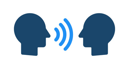 People speaking, talking, listening icon.