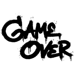 graffiti game over word sprayed isolated on white background. Sprayed game over font graffiti. vector illustration.