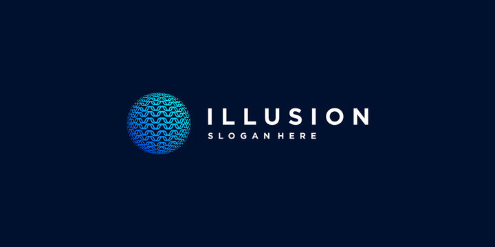 Illusion logo with creative style Premium Vector