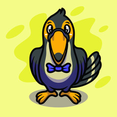 Cute toucan mascot illustration design