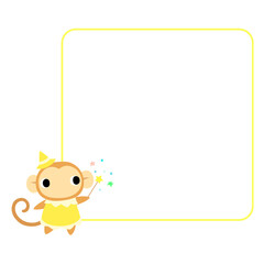 ハロウィンのサル　フレーム付