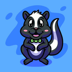 Cute skunk mascot illustration design