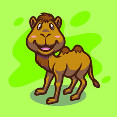 Cute camel mascot illustration design