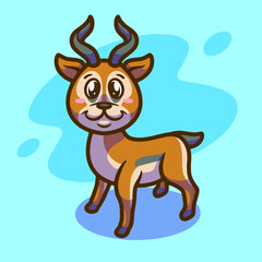 Cute antelope mascot illustration design