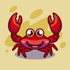 Cute crab mascot illustration design