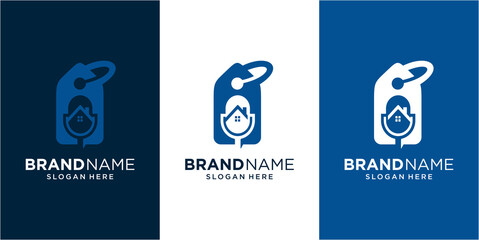 Podcast home sell logo design inspiration. sale logo. home logo. podcast logo