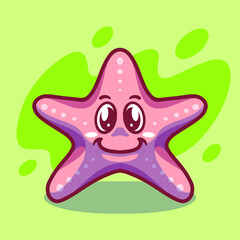 Cute starfish mascot illustration design