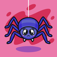 Cute spider mascot illustration design