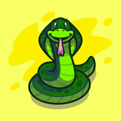 Cute cobra mascot illustration design