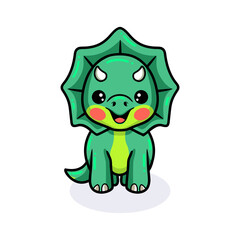 Cute little triceratops dinosaur cartoon © frescostudio
