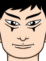 cute face man cartoon background