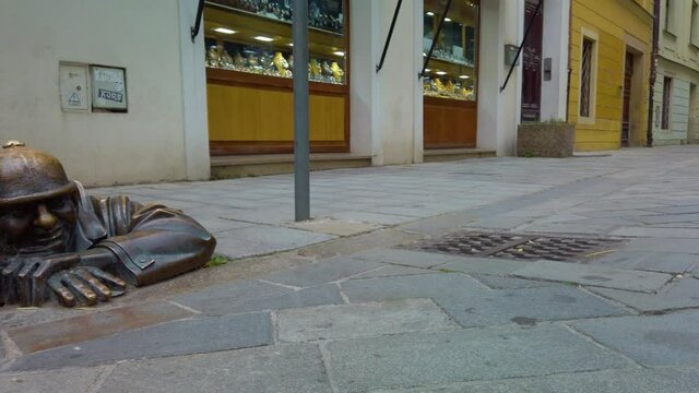 Cumil, The "Man at Work" in Bratislava, Slovakia Brings Good Luck to Those who touch his Hat