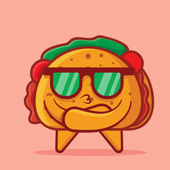 cute taco mascot with cool gesture isolated vector illustration in flat style