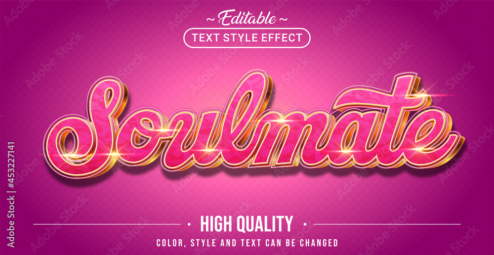 Aufkleber editable text style effect - soulmate text style theme.