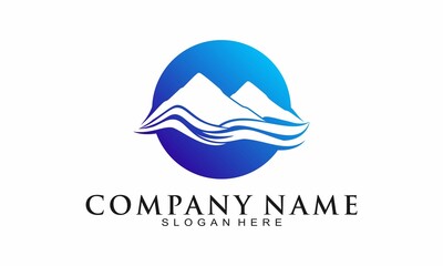 Wave mountain icon logo